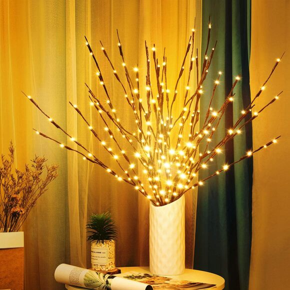 Twig Lights 3 Pack 60 LED Prelit Branches USB Plug In Decorative Vase Tree Light - Picture 2 of 6